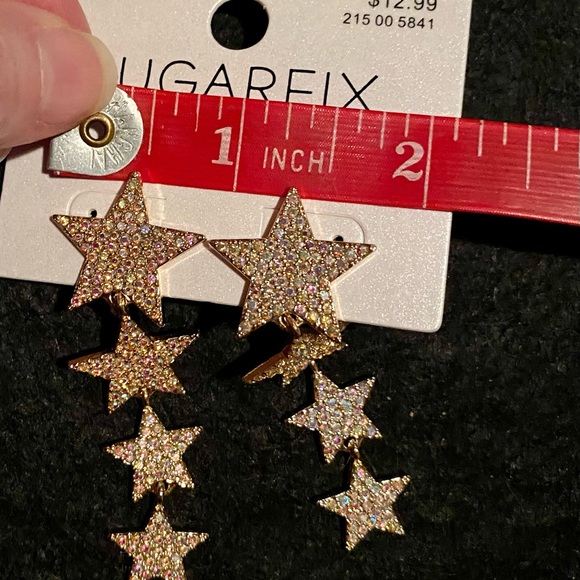 💥Sugarfix by Baublebar Crystal Stars Dangle Earrings Gold Tone💥 NEW - Picture 4 of 4